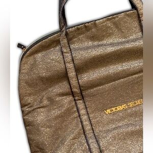 Gold metallic zip weekend bag